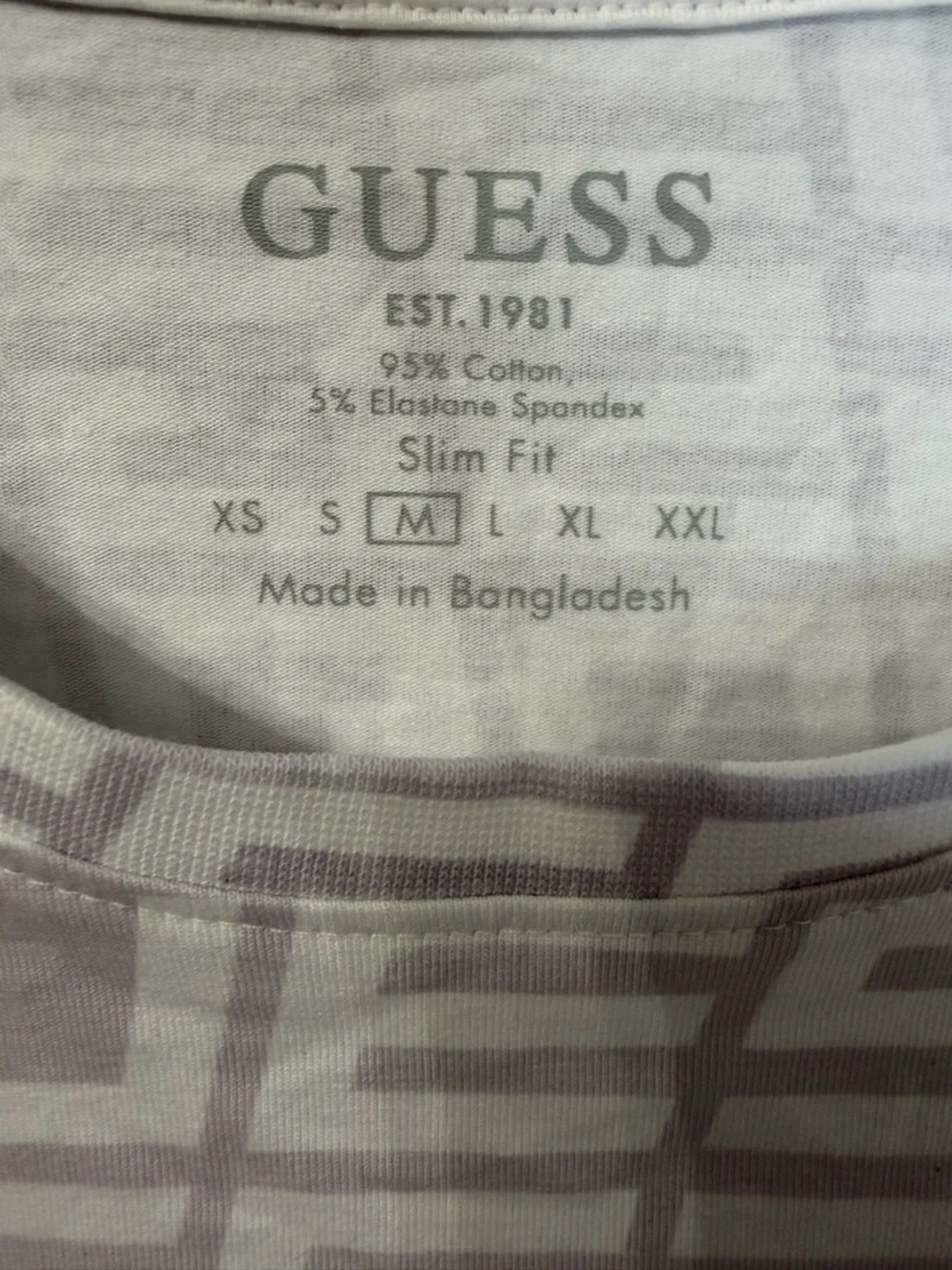 GUESS White Tee with Light Lavender Logo Print - Picture 3 of 3